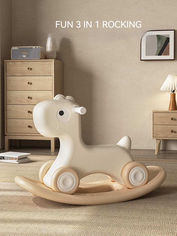 Calut balansoar 3 in 1 pentru copii – Balansoar, Calut pe roti si Placa de echilibru