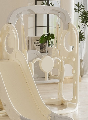 Tobogan cu leagan si cos de baschet 3 in 1 pentru copii, interior/exterior