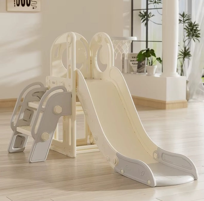 Tobogan cu leagan si cos de baschet 3 in 1 pentru copii, interior/exterior