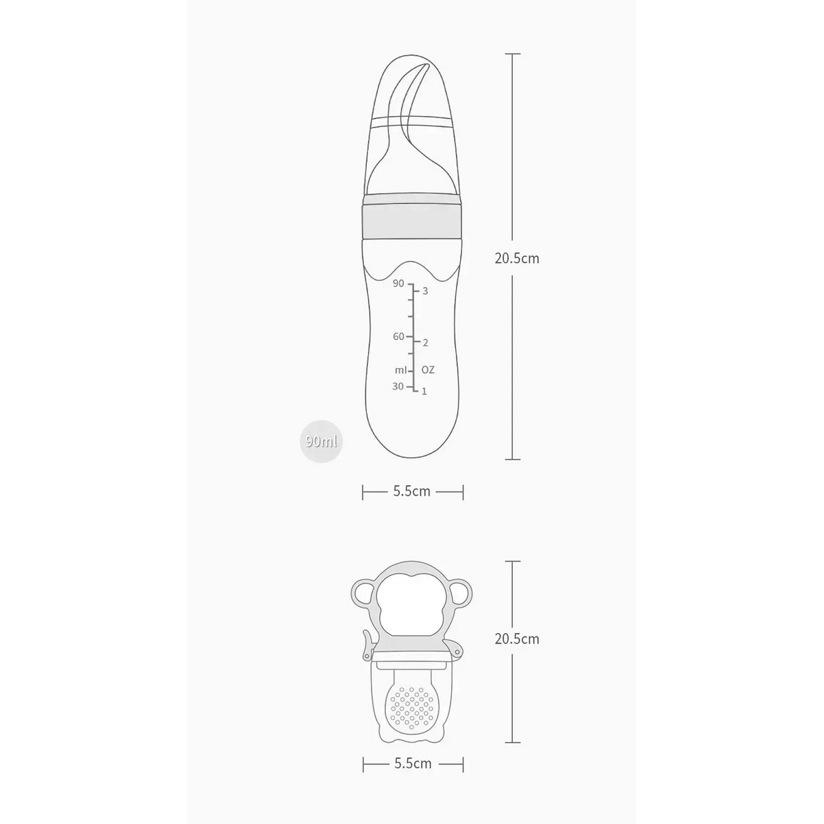 Alimentator pentru Fructe și Legume| Silicon, 15x6.5 cm, albastru