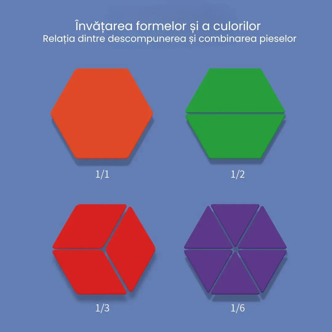 Atelierul de Forme geometrice din lemn și cartonașe, 3 ani+