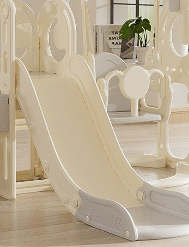 Tobogan cu leagan si cos de baschet 3 in 1 pentru copii, interior/exterior
