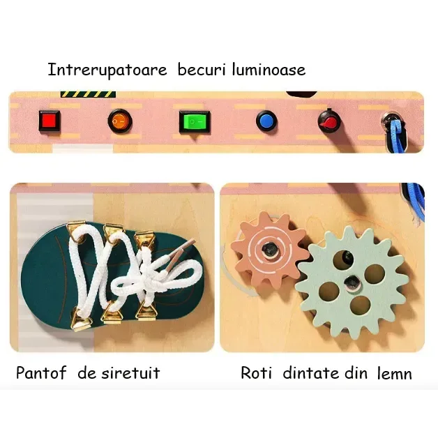 Geantă Pliabilă din Lemn – Panou Activități Montessori