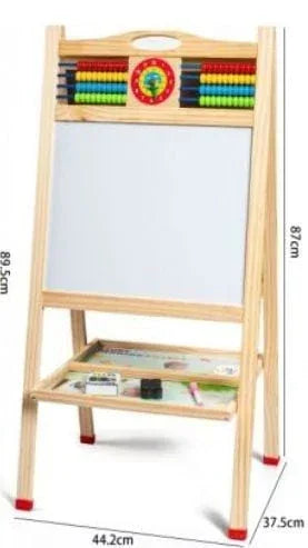 Tablă Multifuncțională Dublă din Lemn 87×37 cm – 2 Fețe de Scris / Magnetice